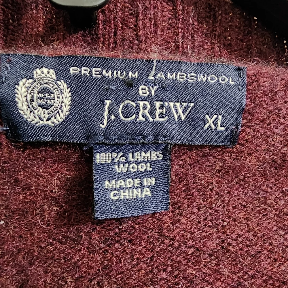 J.Crew Premium 100% Lambswool Burgundy Crewneck Sweater XL